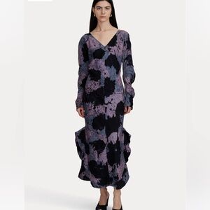 Elegant Purple and Black Women's Dress